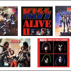 ミニ KISS ヘビーメタル バンド レコード アルバム - ドールハウス 1/6 1/12 1/24 プレイスケール ミニチュア アクセサリー