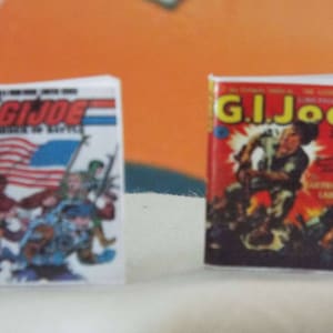 2 Miniature  &#39;G.I Joe&#39;  COMICS  -  Dollhouse 1/3 .....1/6 ... 1/12 ... 1/24 ..1/48  Playscale miniature accessory