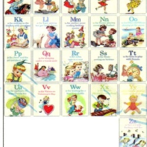 Miniature Vintage ABC Alphabet School / Nursery Poster   - Dollhouse 1:12 scale
