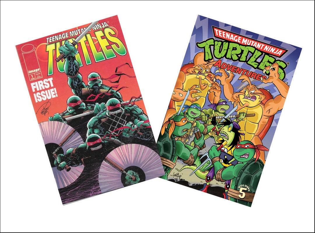 2 miniaturas vintage de las 'TORTUGAS NINJA' COMICS - Casa de muñecas 1/3  ......1/6 ... 1/12 ... 1/24 ..1/48 Accesorio en miniatura a escala de juego  ..., image size:1080x800