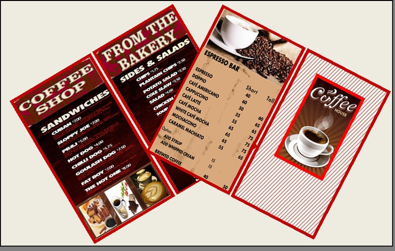 Miniature COFFEE SHOP / Coffee Bar / Cafe MENUS Dollhouse Etsy