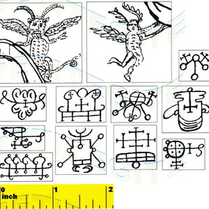 Mini affiches effrayantes d'Halloween « King Solomons Magic Devils » - Maison de poupée à l'échelle 1:12