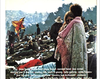 Woodstock 1969 Poster: Vintage Music Festival Flyer, Kraft Paper