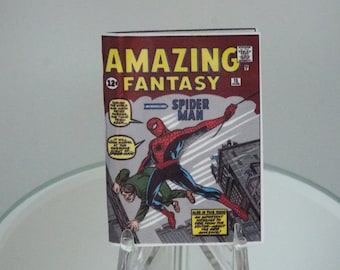 Mini 1962 SILVER Era 'Spiderman - AMAZING FANTASY #15' Barbie size 1/6 Playscale opening 22 color printed pages replica comic