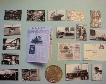 Miniature vintage TITANIC  COLLECTION  -  Dollhouse 1/6      1/12    1/24     1/48     playscale doll house miniature