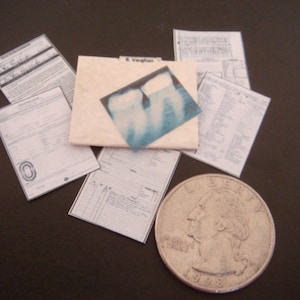 Miniature  Orthodontist / Dentist Dental    Patient Medical Records in File   -  Dollhouse 1/6    1/12    1/24    playscale miniature