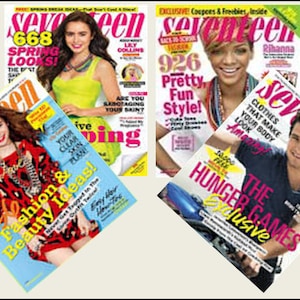 4 Miniature   &#39;SEVENTEEN&#39;   Magazines  -  Dollhouse 1/6  1/12    1/24   1/48   scale miniature