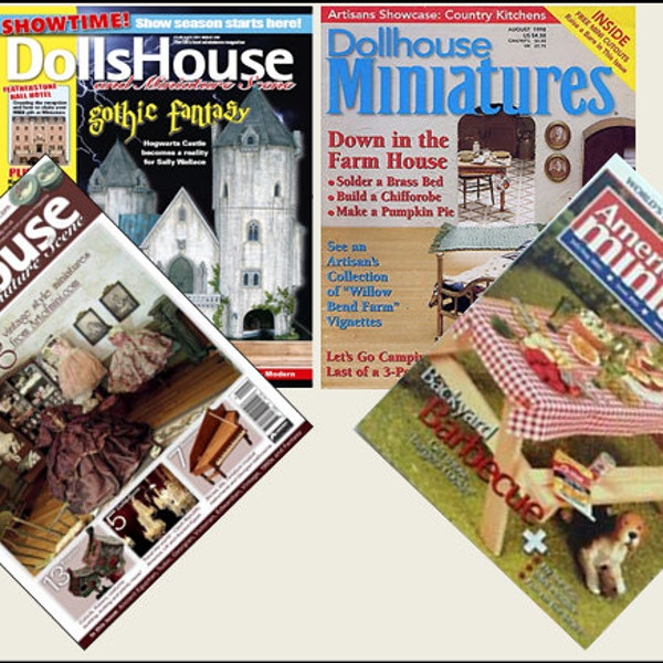 4 Miniature   'DOLLHOUSE MINIATURES'   Magazines  -  Dollhouse 1/6     1/12    1/24    1/48   play scale miniature