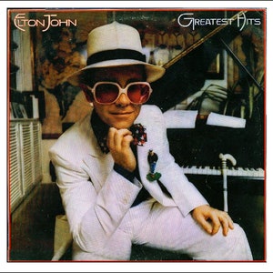 Mini ELTON JOHN  &#39;Greatest Hits&#39;  Record Album -  Dollhouse   1/6   1/12    1/24  playscale miniature accessory