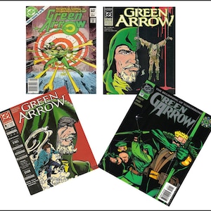 4 miniaturas de &#39;GREEN ARROW&#39; COMICS: accesorio en miniatura para casa de muñecas a escala 1/6, 1/12, 1/24 y 1/48