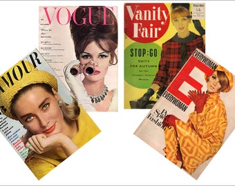 4 miniaturowe, zabytkowe magazyny „FASHION” z lat 60. XX wieku – domek dla lalek w skali 1:6, 1:12, 1:24, 1:48