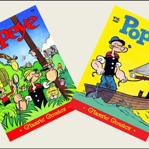 2 Miniature  &#39;POPEYE&#39;  COMICS  -  Dollhouse 1/3 ......1/6 ... 1/12 ... 1/24 ..1/48  Playscale miniature accessory