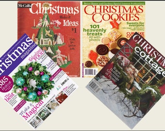 4 Miniature  'CHRISTMAS'   Magazines  -  Dollhouse 1:6th  1/12th  1/24th  1/48th   scale