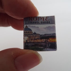 Miniatura vintage 'ROMA TRAVEL GUIDE' - Casa de bonecas 1/6 1/12 Abertura mini livro de viagens