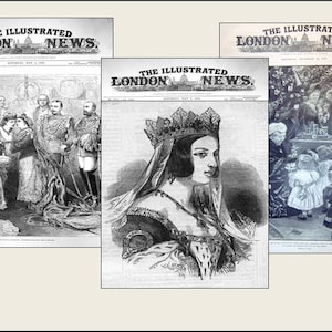 3 Miniature  vintage &#39;QUEEN VICTORIA&#39;   NEWSPAPERS  -  Dollhouse miniature  1/6  1/12    1/24    1/48   scales