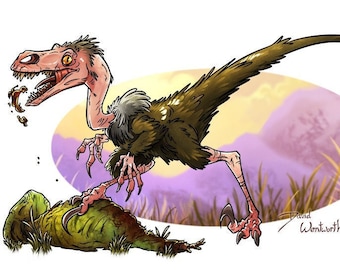 vulture raptor dinosaur speculative cartoon paleoart!