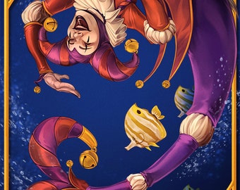 Circo Del Mar Circus Mermaid Jester (circus of the sea harlequin mermaid)