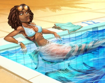 Poolside Mermaid (BLack Lives Matter Charity)