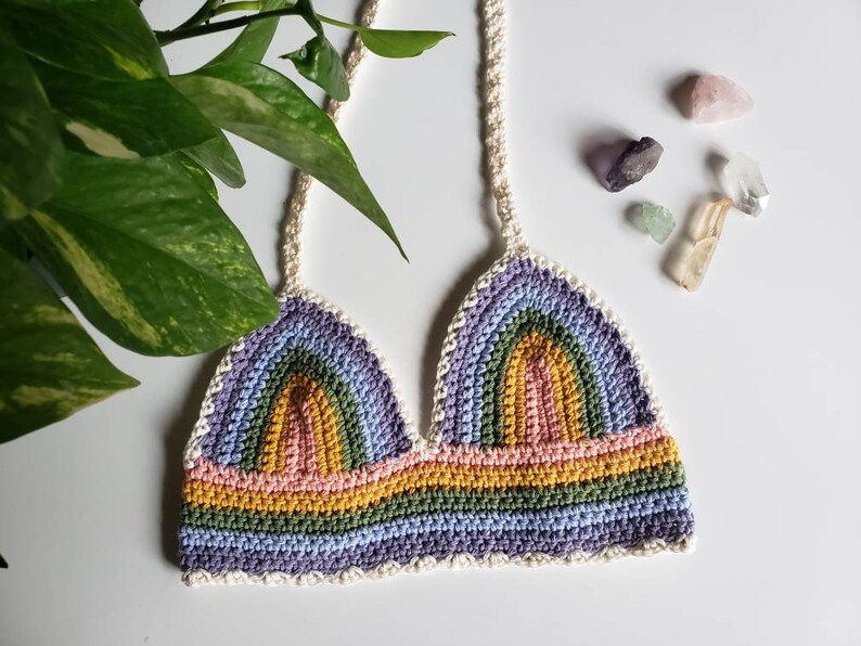 rainbow crochet bralette