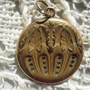 Vintage Locket Beautiful Art Nouveau Gold Filled Crystal - Etsy