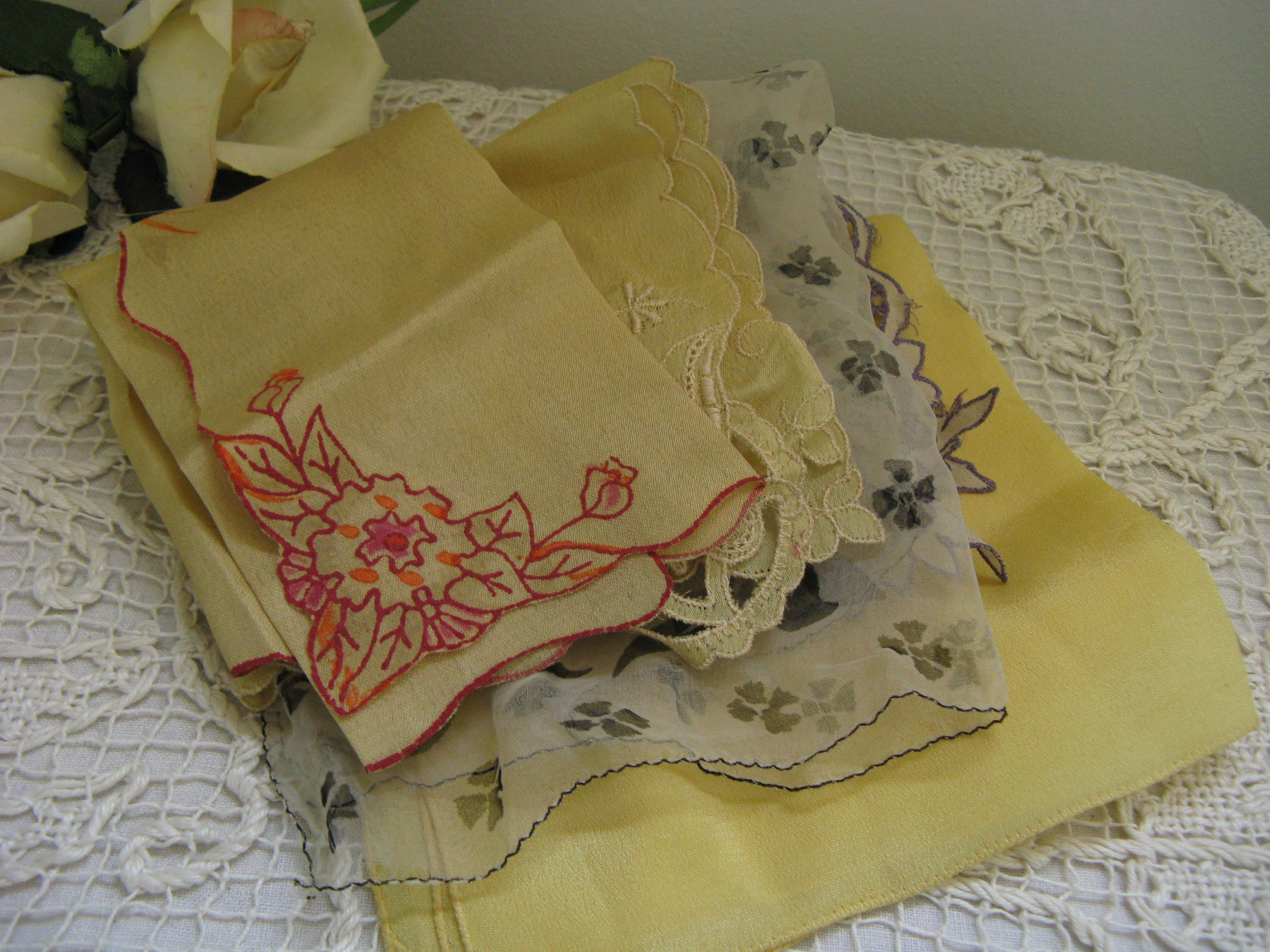 Silk Handkerchiefs Vintage Five Small Silk Pocket Etsy