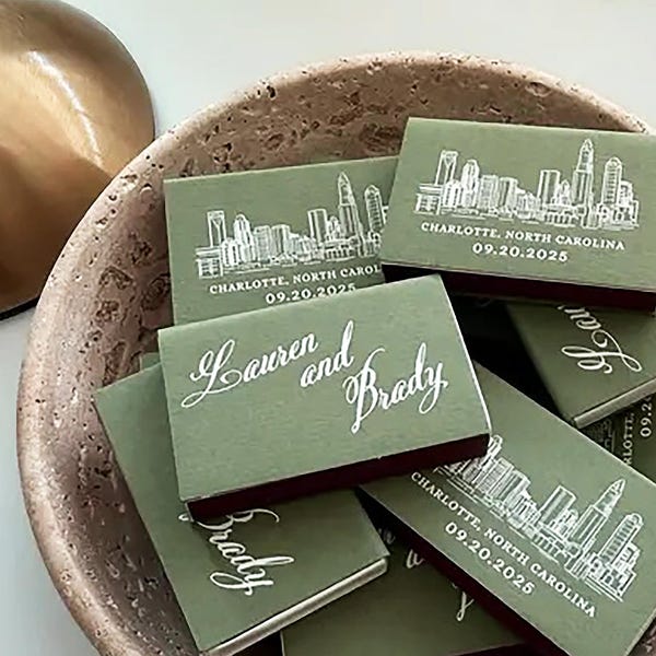 Custom Venue Wedding Matchboxes #80 – Foil Stamped Wedding Favors – Personalized Match Boxes – Candle Favor – Illustrated Venue Design