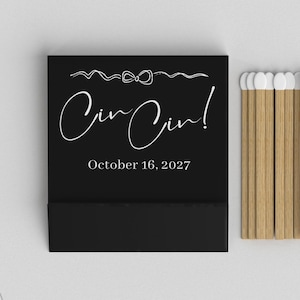 Foiled Wedding Matchbooks #57 - Cin Cin Wedding Matches, Match Book, Wedding Match Favors, Match Books, Candle Matches, Bridal Favors, Party
