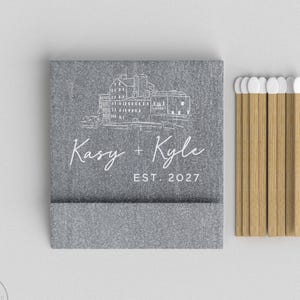 Foiled Wedding Matchbooks #35 - Custom Venue Wedding Matches, Match Book, Wedding Match Favors, Match Books, Candle Matches, Party Matches