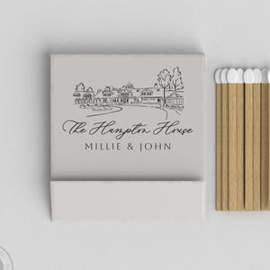Foiled Wedding Matchbooks #39 - Custom Venue Wedding Matches, Match Book, Wedding Match Favors, Match Books, Candle Matches, Party Matches