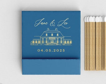 Foiled Wedding Matchbooks #3 - Custom Venue Wedding Matches, Match Book, Wedding Match Favors, Match Books, Candle Matches, Party Matches