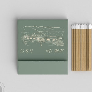 Foiled Wedding Matchbooks #41 - Custom Venue Wedding Matches, Match Book, Wedding Match Favors, Match Books, Candle Matches, Party Matches