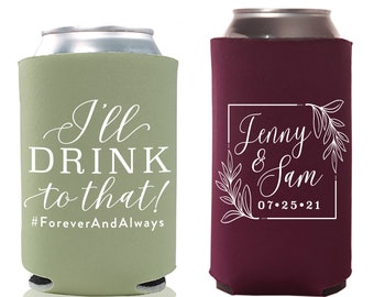 Wedding Cups Wedding Can Cooler /& Stadium Cup Package #174 Custom Cheers to The Mr and Mrs Wedding Favors Wedding Favor Package