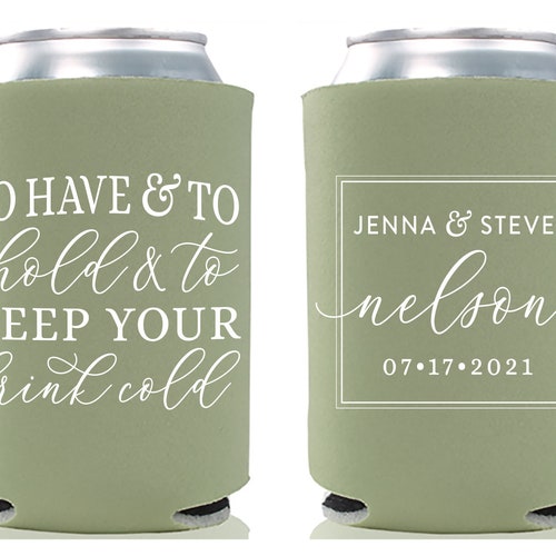 Custom Wedding Collapsible Can Coolers to Have and to Hold & Etsy