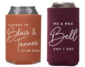 Cheers To - Wedding Regular & Slim Can Cooler Package #162RS - Custom - Wedding Favor Package, Wedding Favors, Party Favors