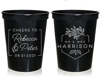 Wedding Stadium Cups #174 - Cheers to The Mr and Mrs - Custom - Bridal Wedding Favors, Wedding Cups, Party Cup, Wedding Favor, Party Decor