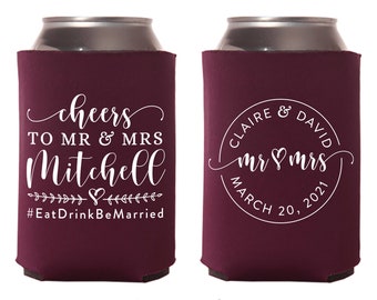 Engagement Party Favors C222 Wedding Can Coolers Favors for Wedding Custom Wedding Favors Personalized Wedding Favors