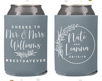 mr and mrs beer koozies