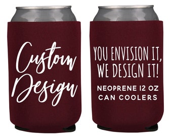 Custom Neoprene Wedding Can Cooler - Your Custom Design - Wedding Favors, Can Coolers, Wedding Favor, Beer Holder, Party Favors, Decor