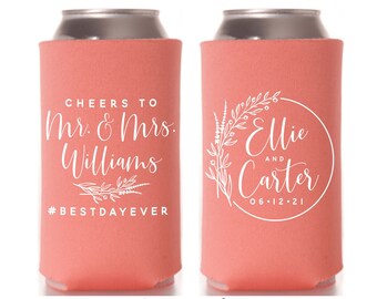custom wedding can koozies