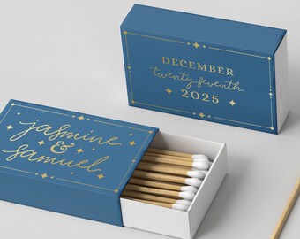 Foiled Wedding Matchboxes #9 - Wedding Matches, Matchbox, Wedding Match Favors, Match Boxes, Candle Matches, Bridal Favors, Party Matches
