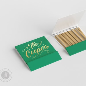 Custom Wedding Matchbooks – Foil Stamped Match Favors – Personalized Match Book – Elegant Wedding Keepsake – Design #7