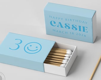 Cajas de cerillas de cumpleaños con papel de aluminio n.° 60: cerillas de cumpleaños, cajas de cerillas, regalos de cumpleaños, cajas de cerillas, cerillas para velas, regalos de novia, regalos de fiesta