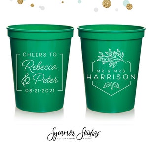 Cheers to The Mr and Mrs - Wedding Stadium Cups #174 - Custom - Bridal Wedding Favors, Wedding Cups, Party Cup, Wedding Favor, Party Decor