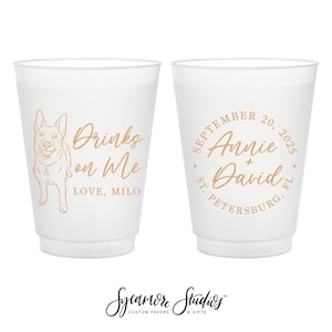 Gefrosteter unzerbrechlicher 12oz oder 16oz Plastikbecher #238 - Drinks On Me - Benutzerdefinierte Haustier Illustration - Hochzeitsbevorzugung, Hochzeitsbecher, Trinkbecher, Hundebecher