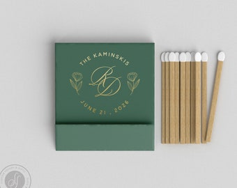 Foiled Wedding Matchbooks #26 - Wedding Matches, Match Book, Wedding Match Favors, Match Books, Candle Matches, Bridal Favors, Party Matches