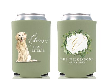 Wedding Can Cooler #18FR - Full Color - Cheers - Dog Can Coolers, Pet Can Holders, Cat Coolers, Wedding Favors, Can Holder, Wedding Favor