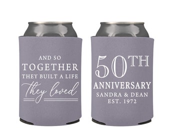 Anniversary Can Cooler #15R - Together They Built A Life They Loved - Custom - Party Favors, Beverage Coolers, Beer Hugger, Anniversary