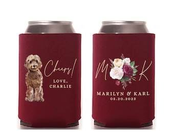 Wedding Can Cooler #16FR - Full Color - Cheers - Dog Can Coolers, Pet Can Holders, Cat Coolers, Wedding Favors, Can Holder, Beer Can Cooler