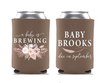 Un bebé se está gestando - Enfriador de latas para baby shower n.° 6 - A todo color - Recuerdos para baby shower, portavasos, recuerdo de fiesta, enfriador de latas de cerveza, soporte para latas