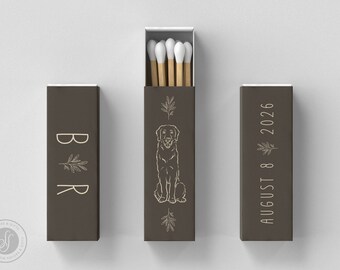 Verijdelde bruiloft lippenstift luciferdoosjes #5 - huisdier illustratie - aangepaste bruiloft lucifers, luciferdoosje, luciferbedankjes, luciferdoosjes, lucifer
